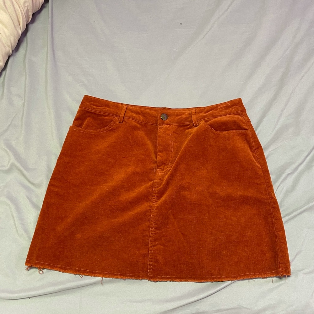 Orange velvet skirt